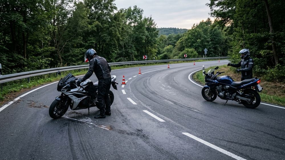 Motorradunfall am Kyffhäuser verläuft glimpflich