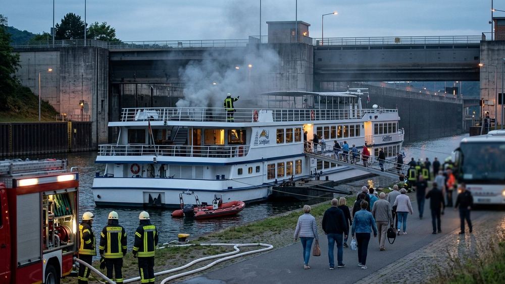 Brand auf Fahrgastschiff bei St. Aldegund erfordert Evakuierung