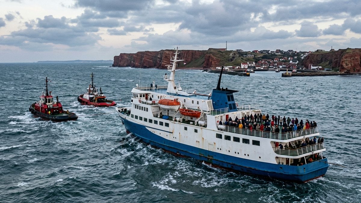 Helgoland-Fähre nach Motorausfall manövrierunfähig
