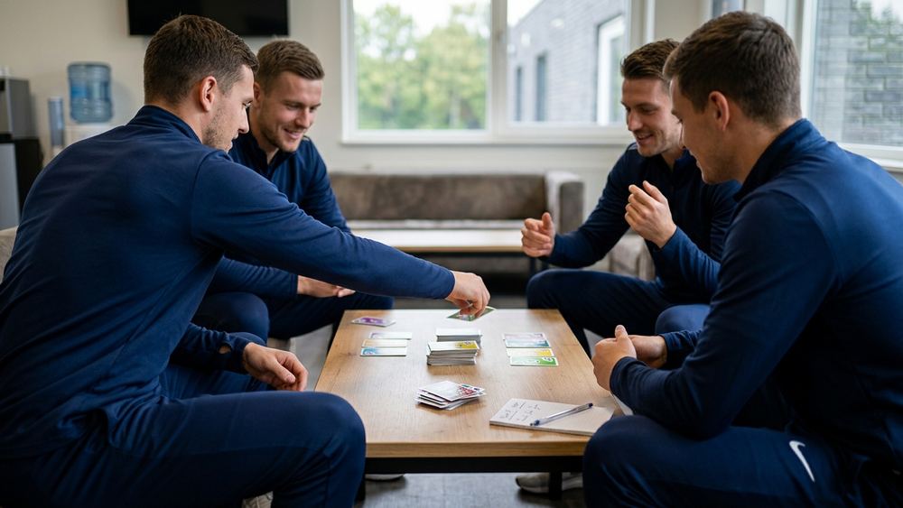 Kartenspiel SkyJo fördert Teamzusammenhalt im englischen Fußballlager