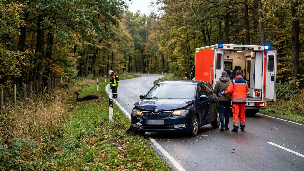 Autofahrer bei Wildunfall in Davensberg verletzt