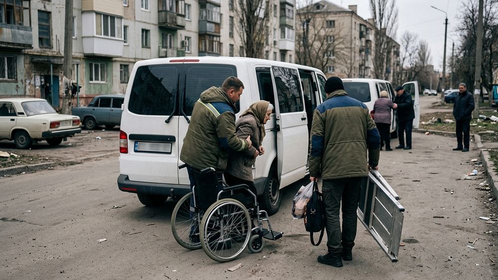 Hilfsorganisation evakuiert Pflegebedürftige nahe der Frontlinie in der Ukraine