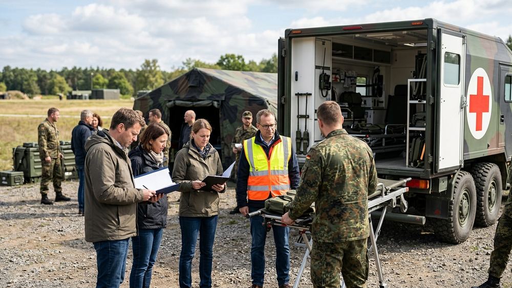 Zivile Führungskräfte erleben Bundeswehr-Sanitätsdienst in Feldkirchen