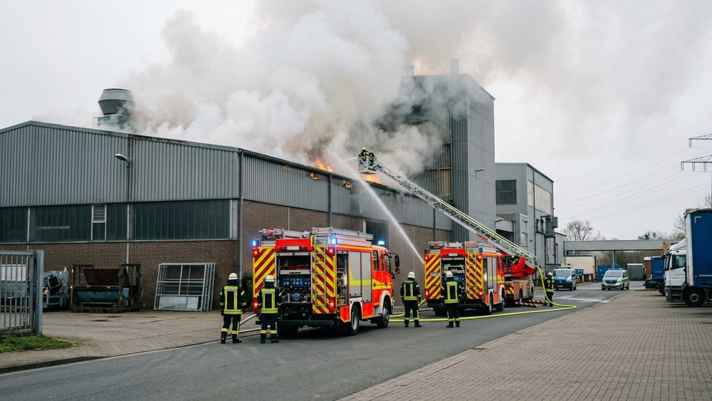 Feuer in Industriehalle in Wahlstedt