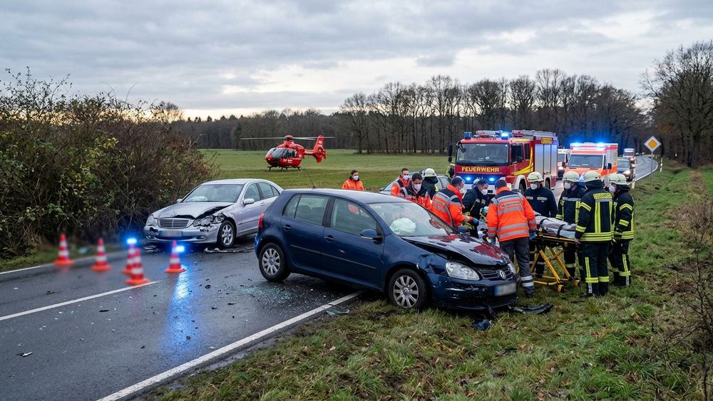 Schwerer Verkehrsunfall in Dormagen: Eine Person lebensgefährlich verletzt