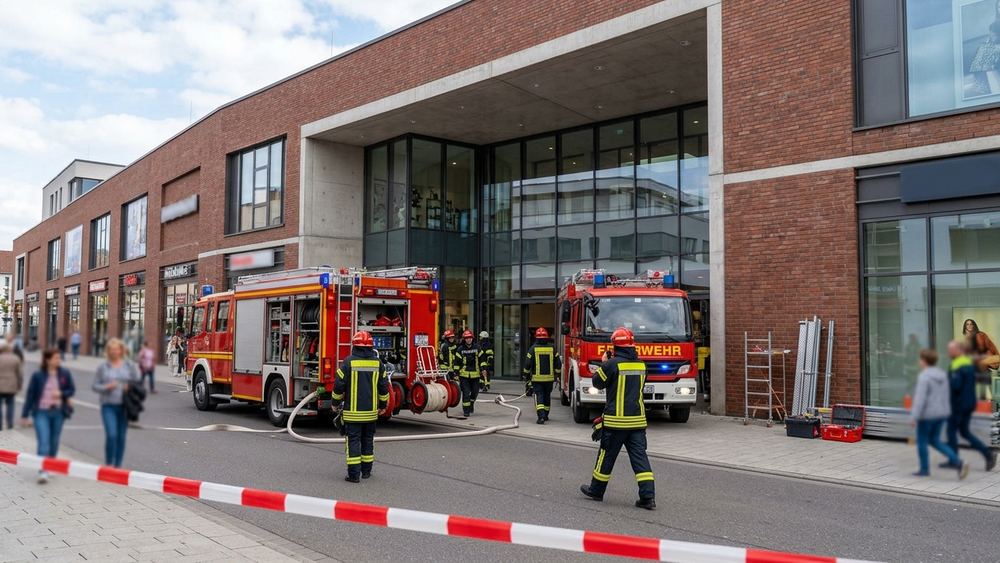 Brandmeldeanlage in Weinheimer Einkaufszentrum durch Bauarbeiten ausgelöst