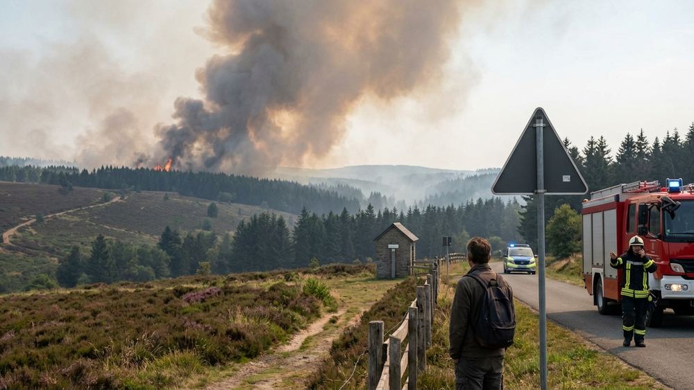 Waldbrand im Hohen Venn nähert sich deutscher Grenze bei Monschau