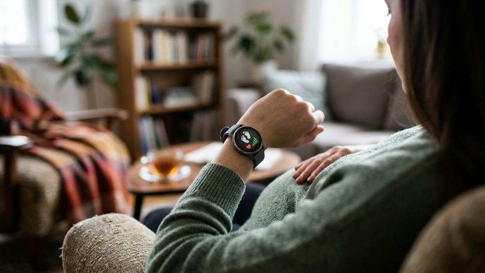 Fitness-Tracker erkennen Schwangerschaft frühzeitig, Schmerzpatientin erfährt erst durch Ehemann Gehör
