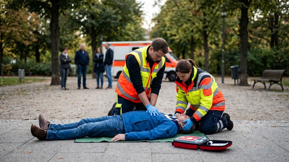 Ersthelfer reanimierten 2025 in der Hälfte der Notfälle außerhalb von Kliniken