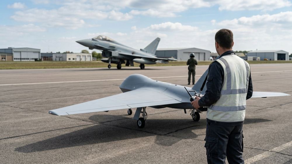 EU-Drohnenallianz formiert sich, Rüstungsindustrie investiert und fliegt neue Eurofighter