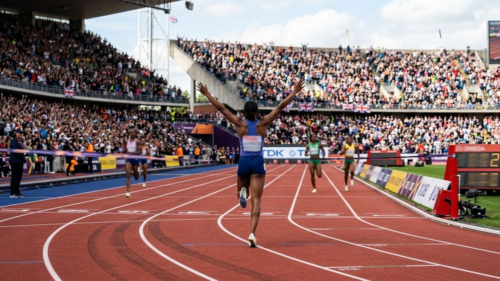 Amy Hunt gewinnt Gold über 100 Meter bei Leichtathletik-EM