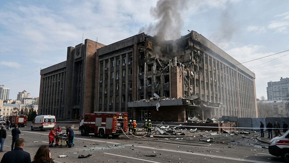 Russische Drohne trifft SBU-Zentrale in Kiew