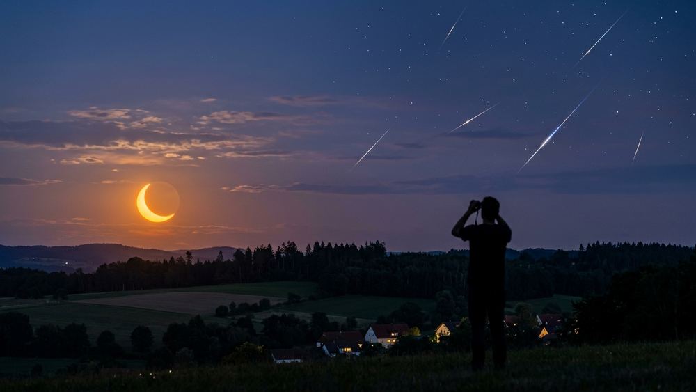 Partielle Sonnenfinsternis und Perseidenregen heute Abend