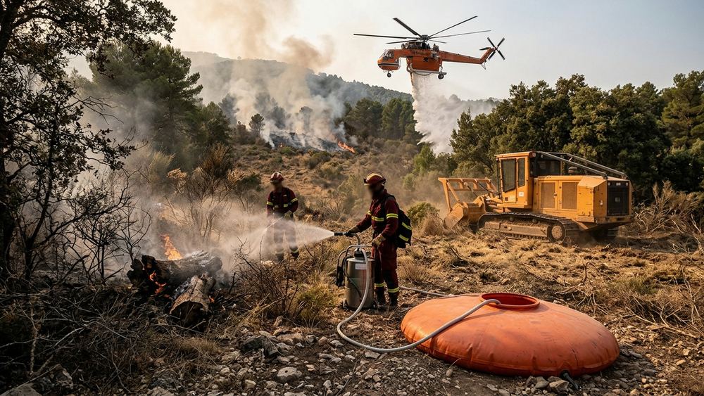 Waldbrandbekämpfung benötigt wassersparende Methoden